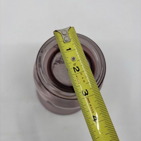 Y2K Amethyst Candleholder Purple Glass Etched Butterfly Pillar Lamp Vase - Picture 9 of 9